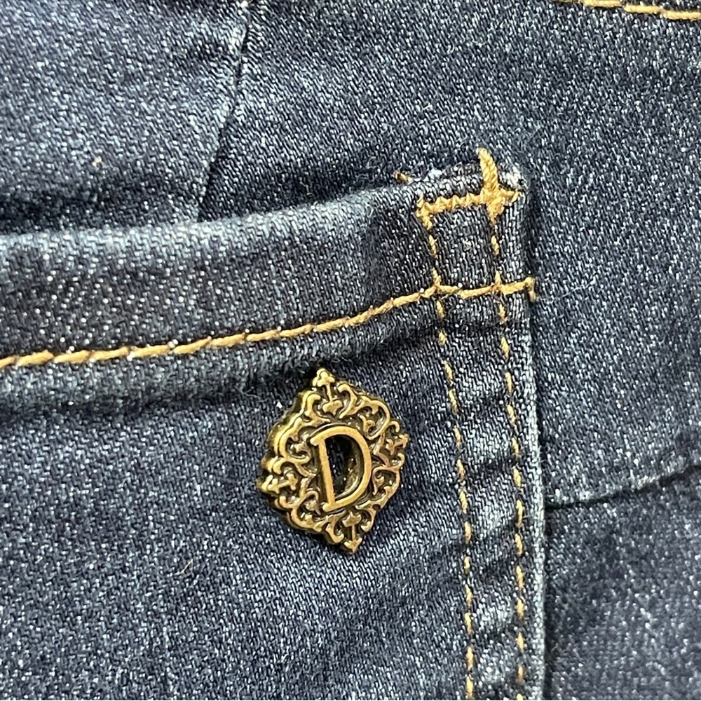 Democracy Indigo Wash "Ab"solution® Straight Leg Jean Mid Rise High Stretch 16 - Picture 5 of 9